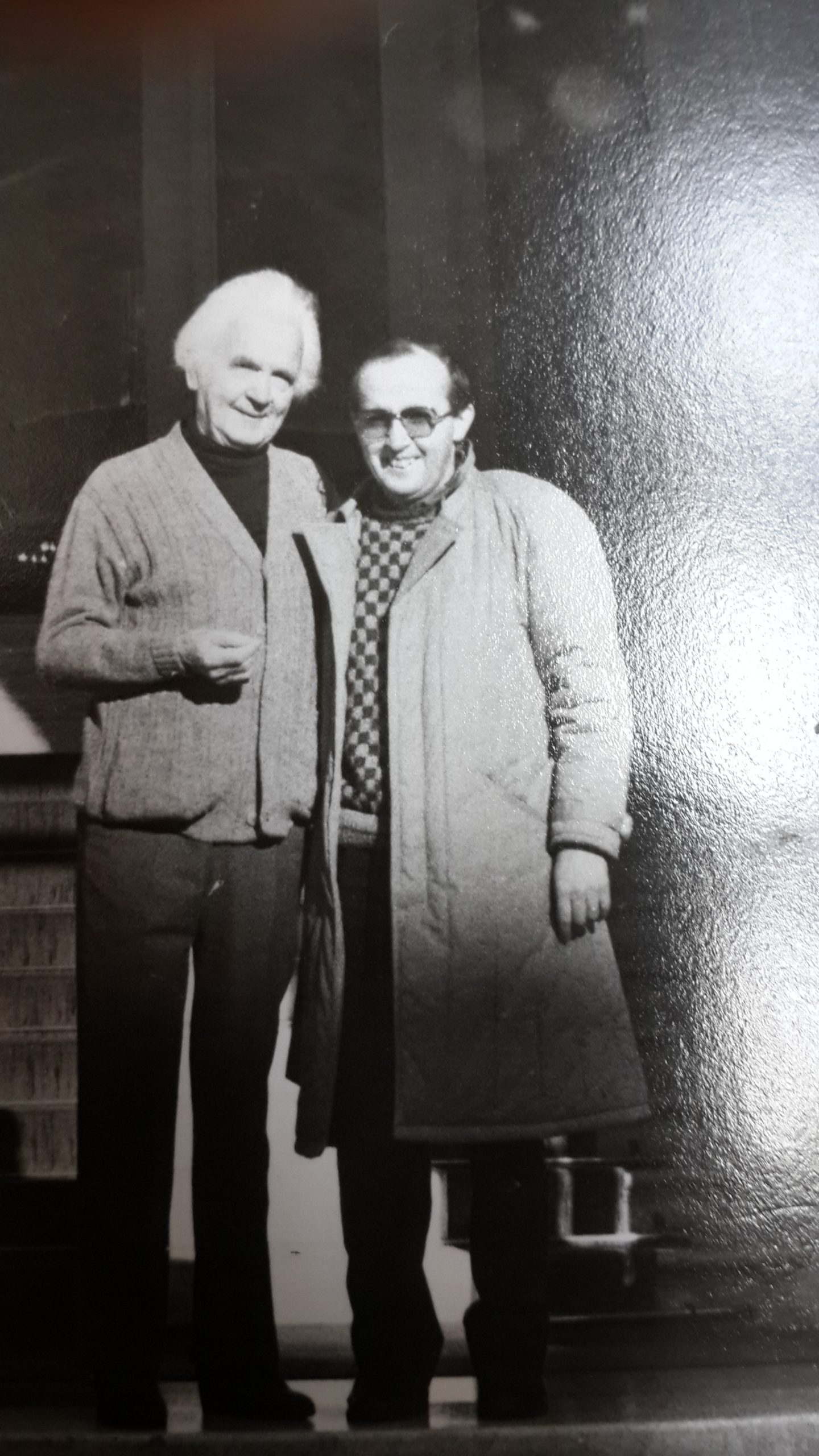 Rafet Rudi with composer Mihovil Logar, Opati 1989