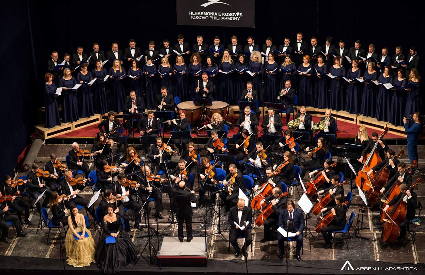 Rudi with Kosovo Philharmonic Orchestra/ Cathedral "Mother Teresa" Prishtina. Year 2016