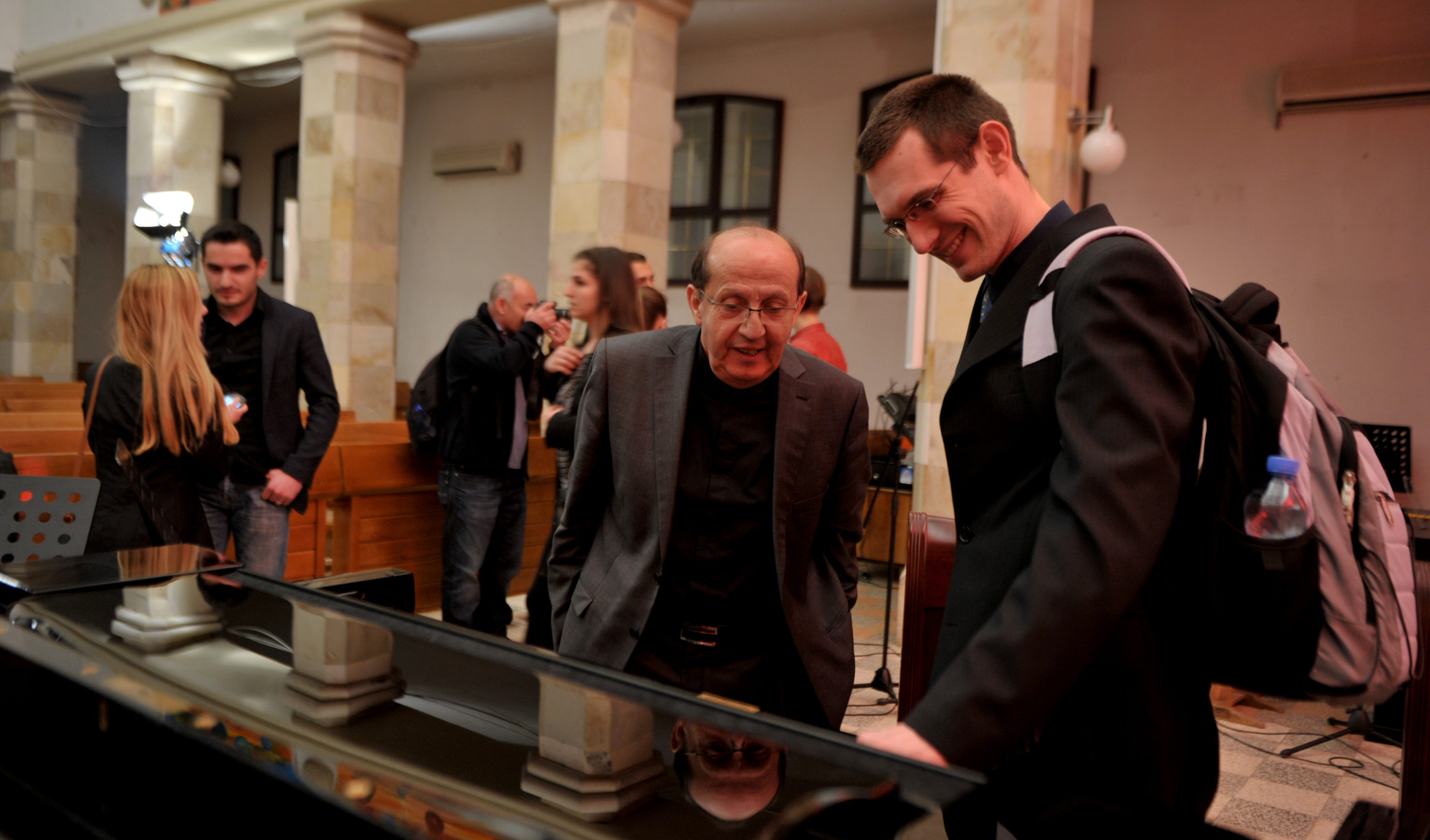 Rafet Rudi and the polish pianist Jakub Tchorzewski at ReMusica Festival 2014
